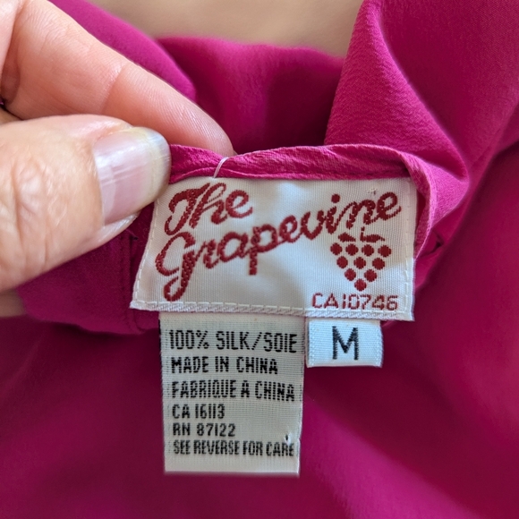 100% Silk Blouse Short Sleeve with Neck detail, Pink, Size M - Picture 12 of 12